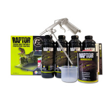 Защитное покрытие (краска) повышенной прочности U-POL Raptor белый 4 литра + пистолет