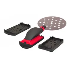 Шлифовальный блок для 150 мм дисков с набором подошв 3 в 1 и пылеотводом Шлифовальный блок для 150 мм дисков с набором подошв 3 в 1 и пылеотводом