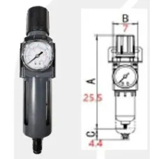 Фильтр одноступенчатый One Tech NT10-AFR-1-T60 с манометром и регулятором давления